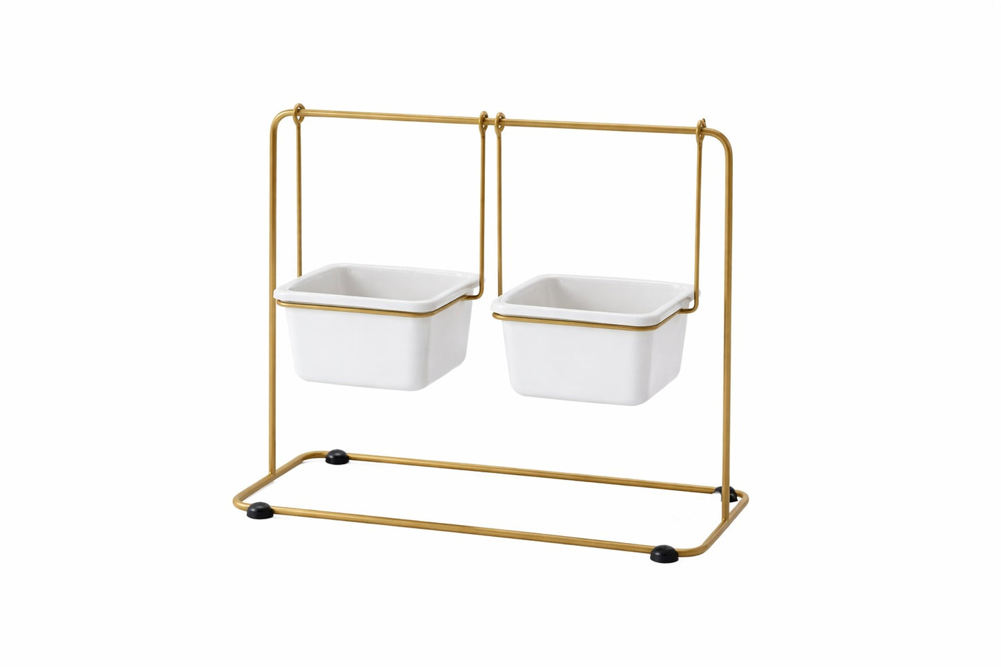 Geometrischer Keramik-Blumentopf mit Eisenständer