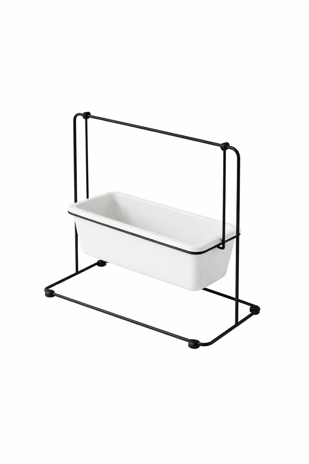 Geometrischer Keramik-Blumentopf mit Eisenständer