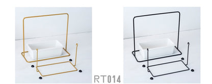 Geometrischer Keramik-Blumentopf mit Eisenständer