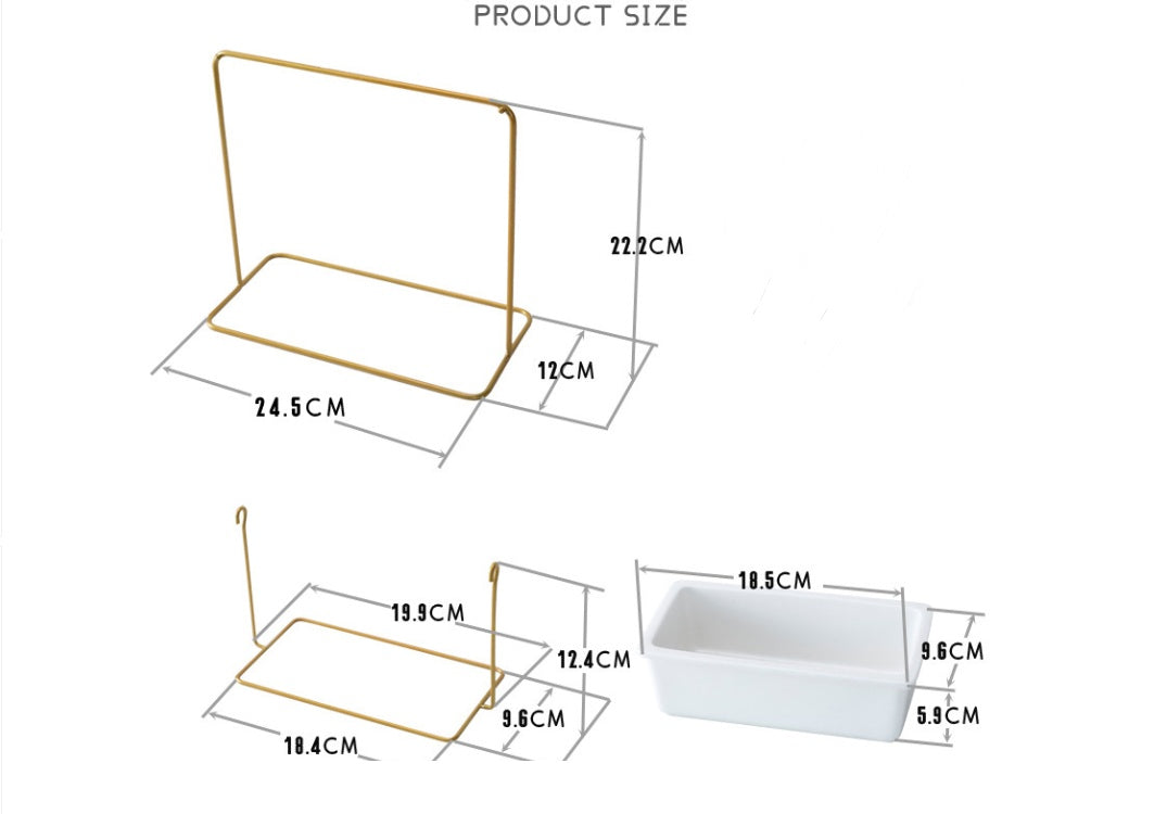 Geometrischer Keramik-Blumentopf mit Eisenständer